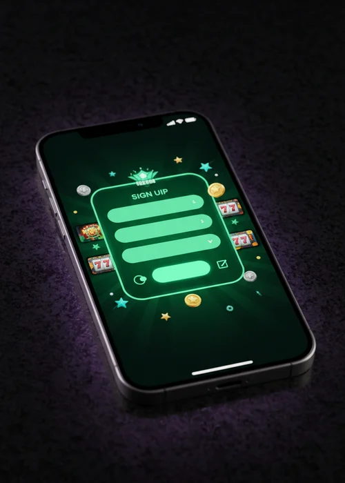Visual representation of the Lvl Up Casino registration form interface, highlighting simple steps for new players